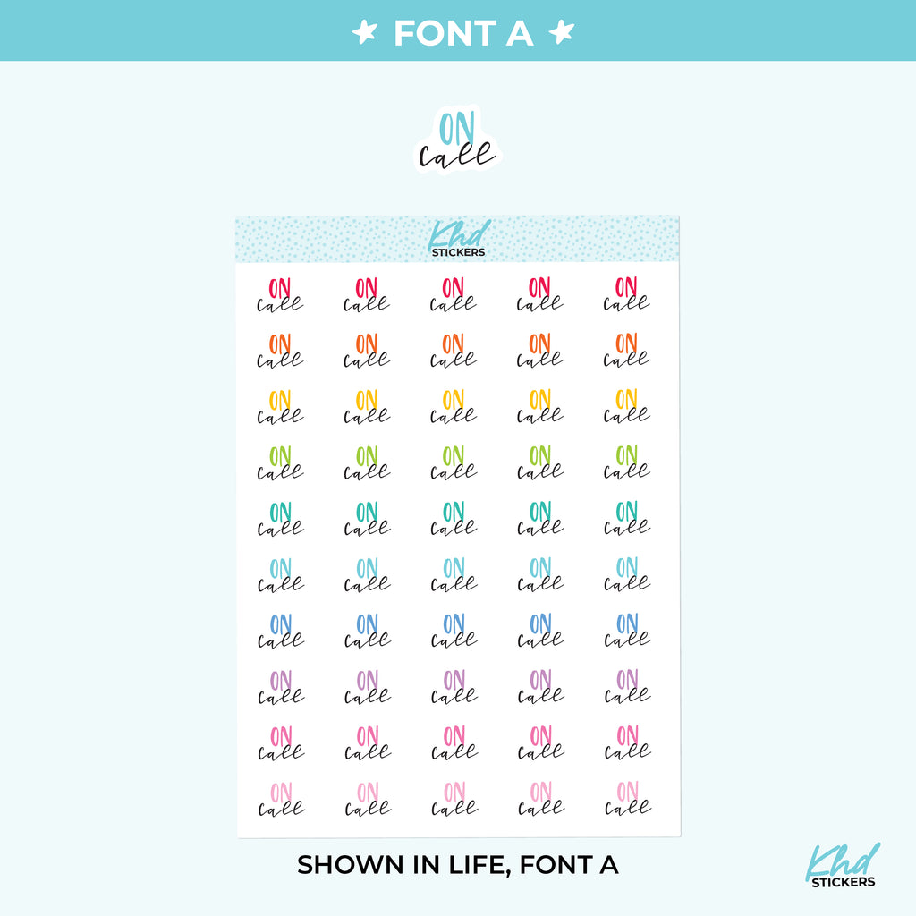 On Call Script Planner Stickers Small