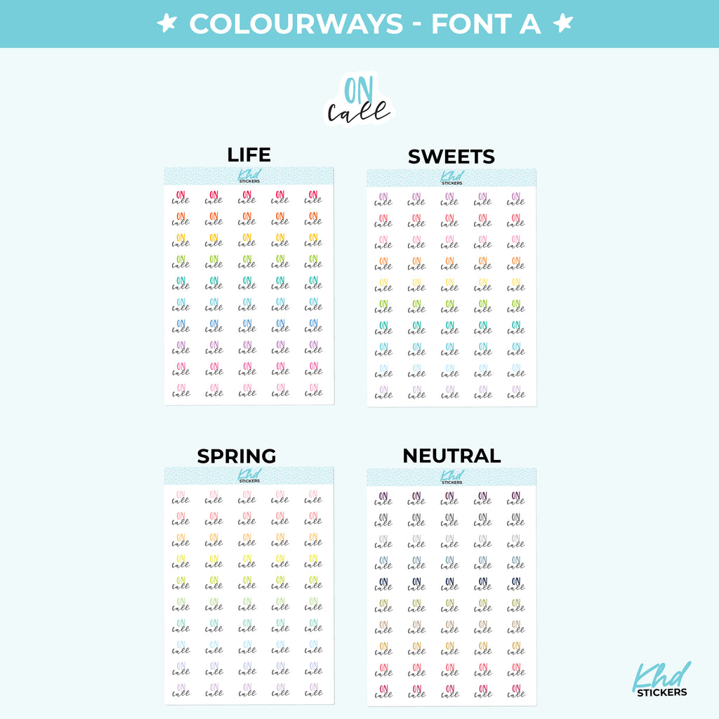 On Call Script Planner Stickers Small