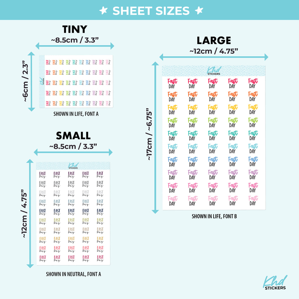 Fast Day Script Planner Stickers Small