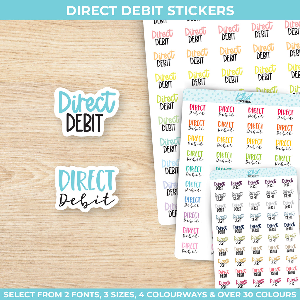 Direct Debit Script Stickers Small