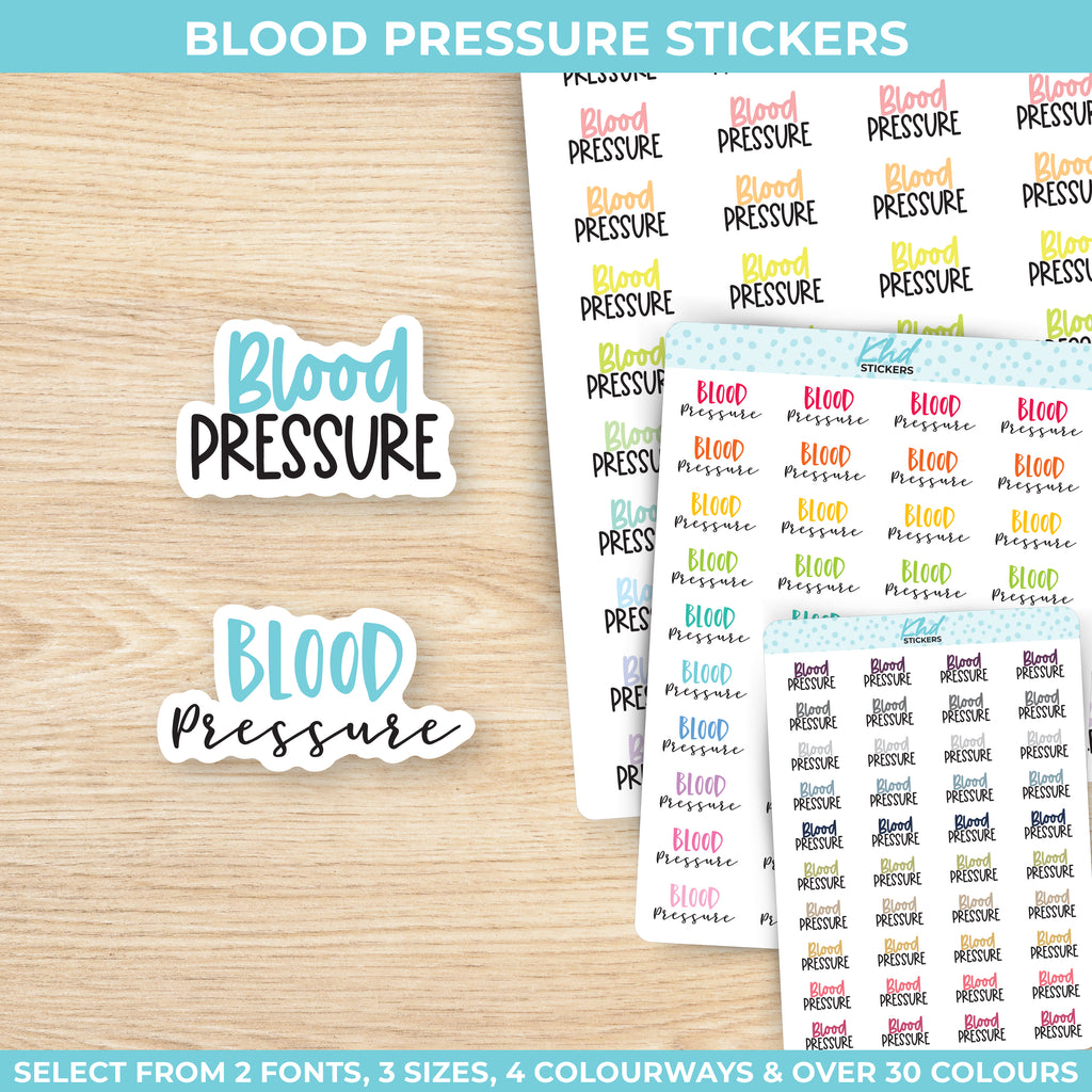 Blood Pressure Script Stickers Small