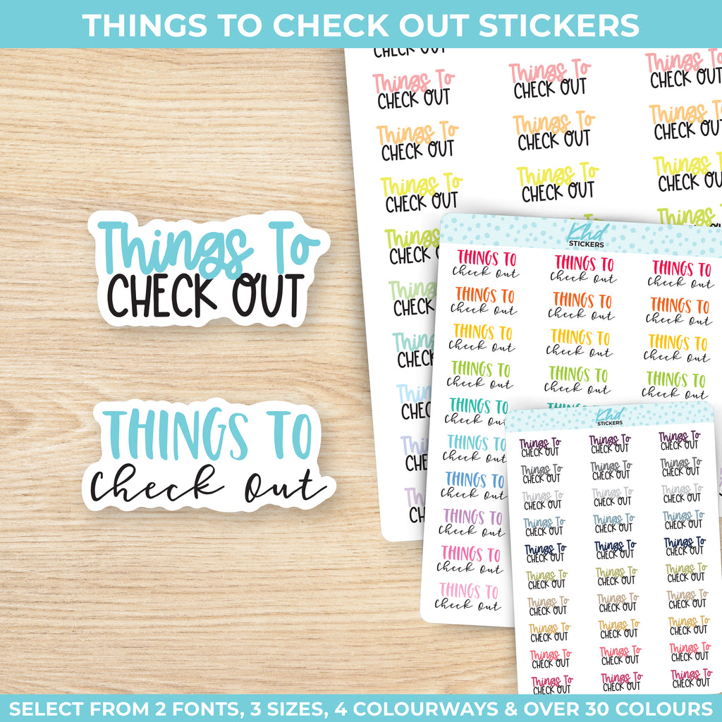 Things To Check Out Script Planner Stickers Small