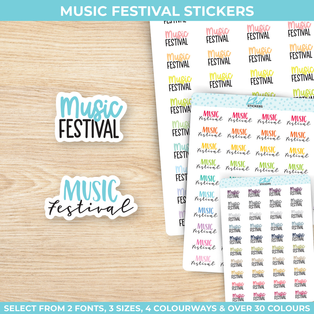 Music Festival Script Planner Stickers Small