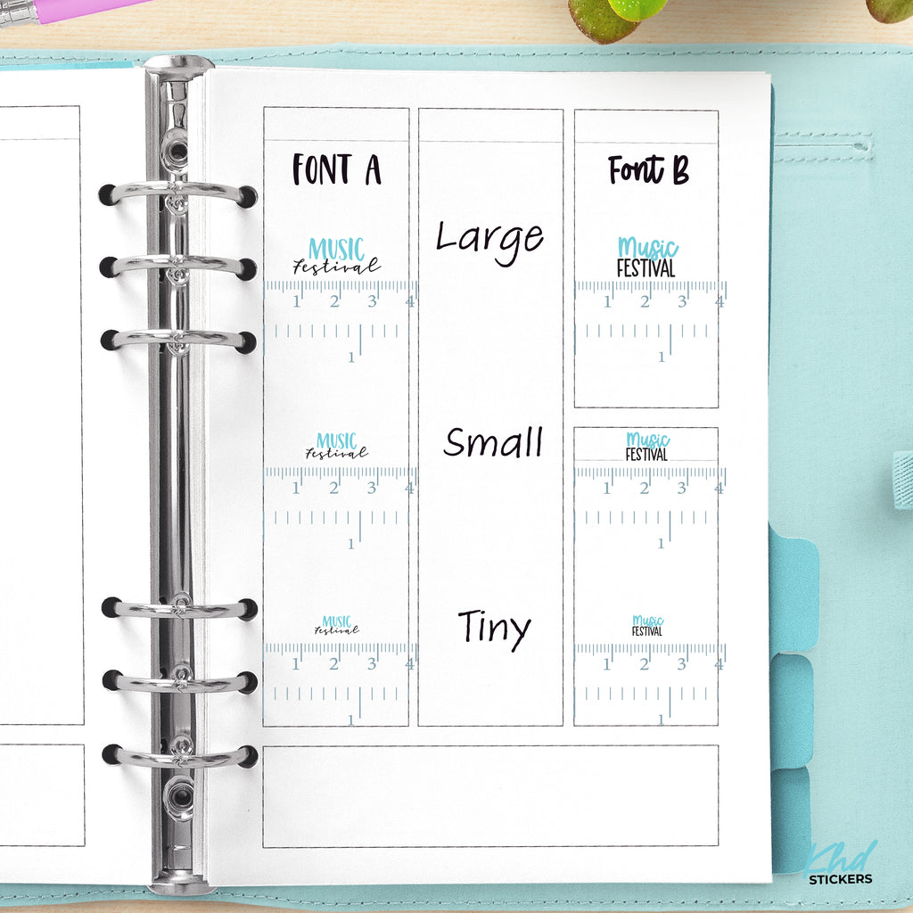 Music Festival Script Planner Stickers Small