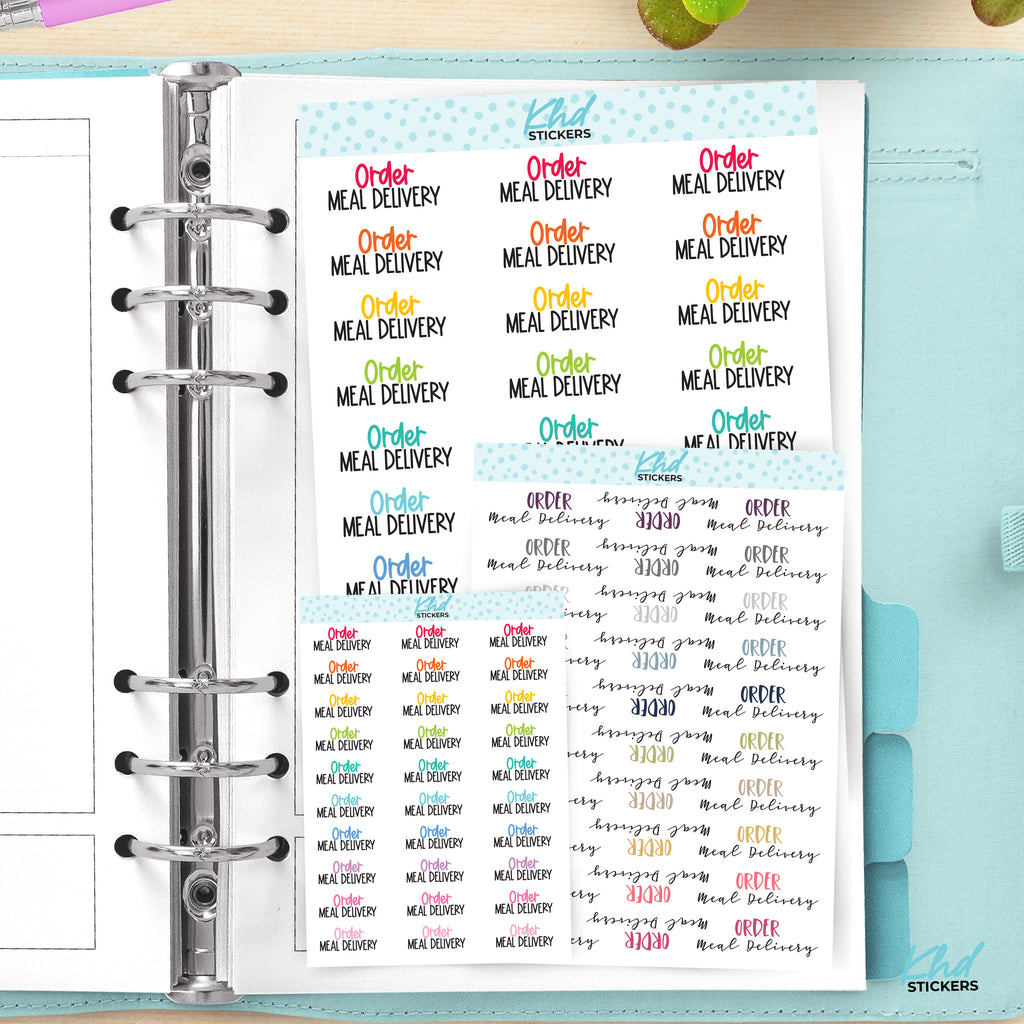 Order Meal Delivery Script Planner Stickers Small