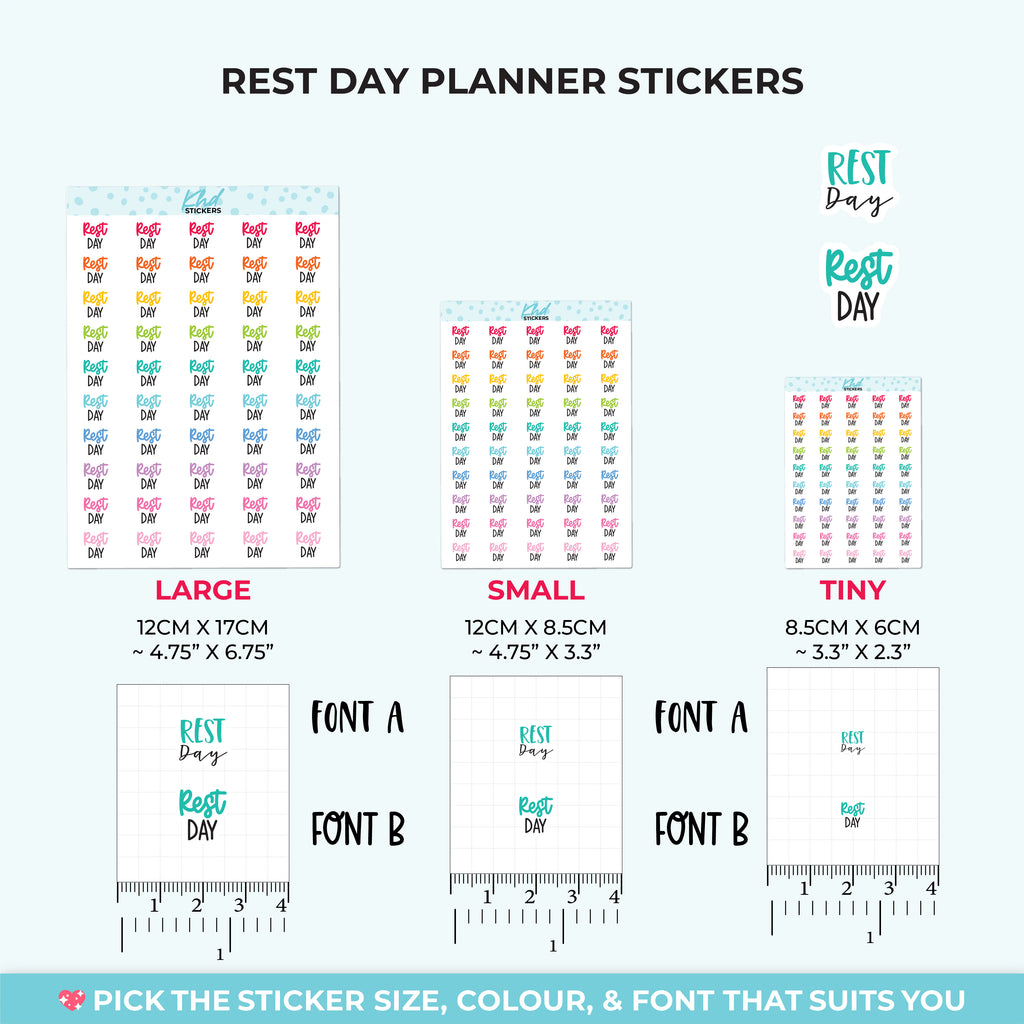 Rest Day Planner Stickers Small