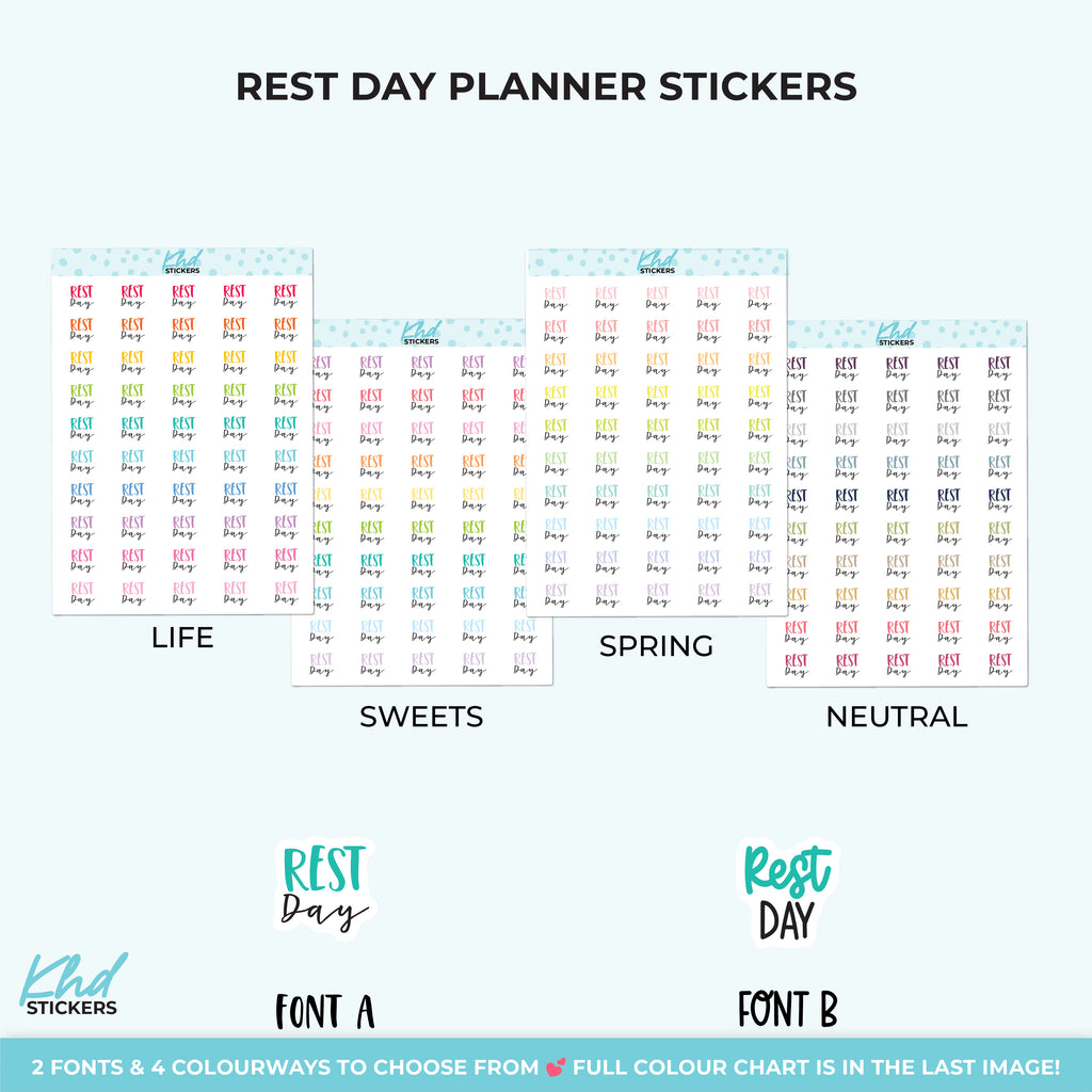 Rest Day Planner Stickers Small