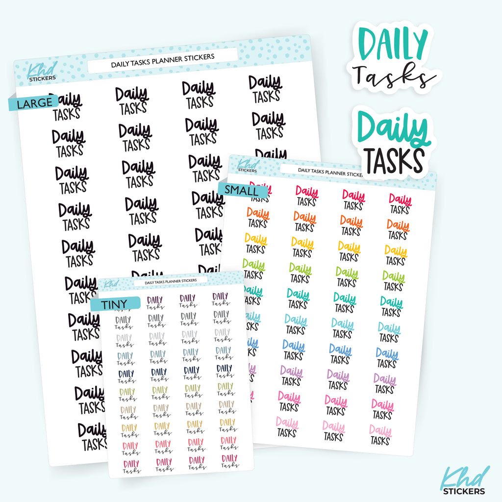 Daily Tasks Day Planner Stickers Small
