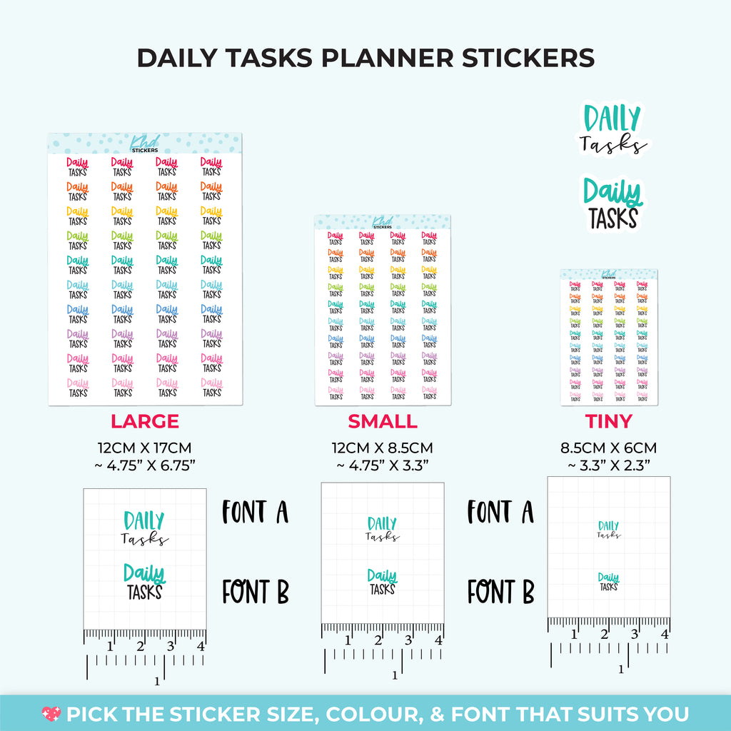 Daily Tasks Day Planner Stickers Small