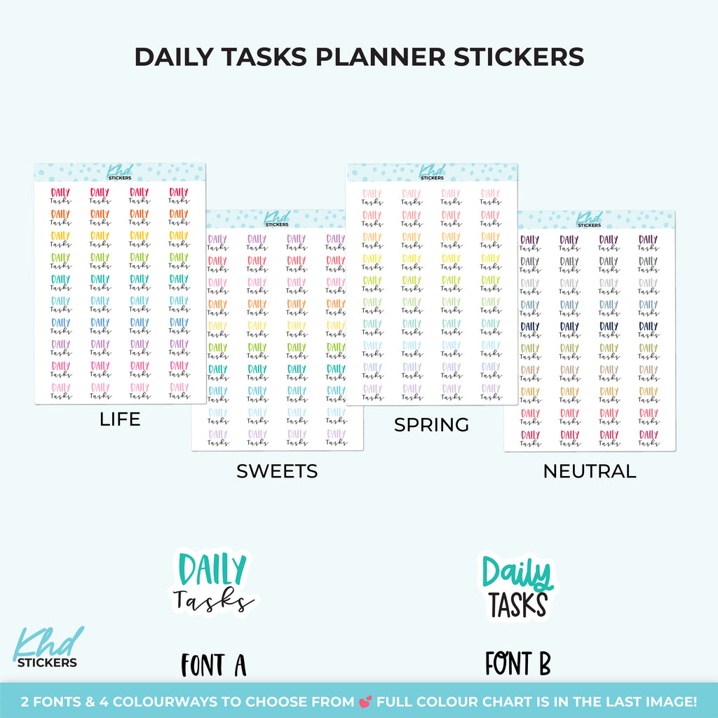 Daily Tasks Day Planner Stickers Small