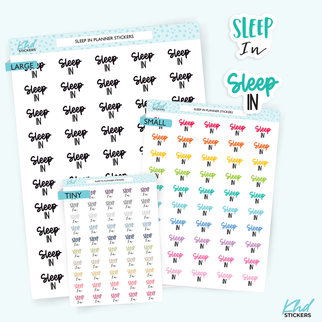 Sleep In Planner Stickers Small