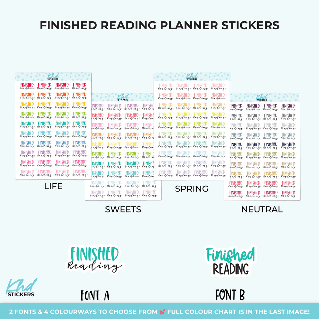 Finished Reading Planner Stickers Small