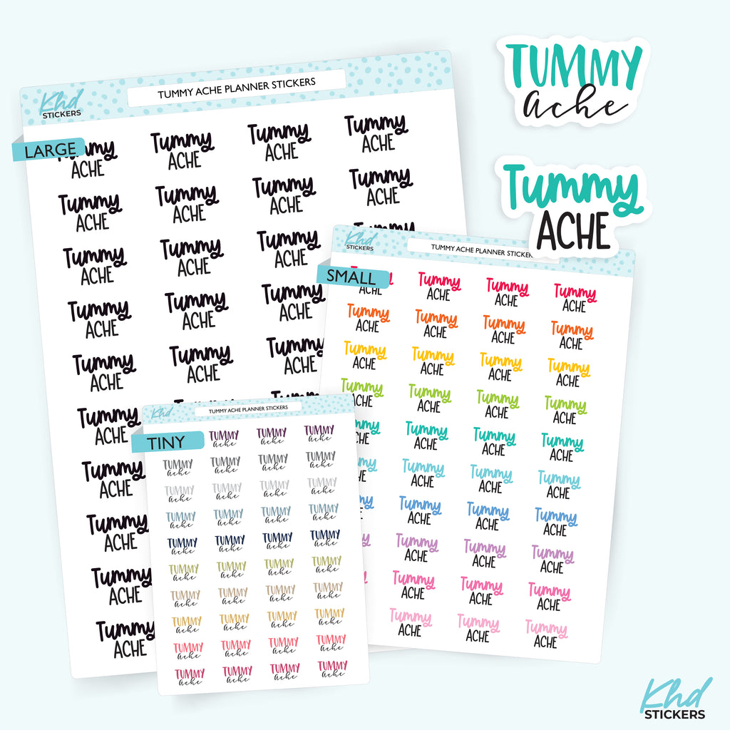 Tummy Ache Planner Stickers Small