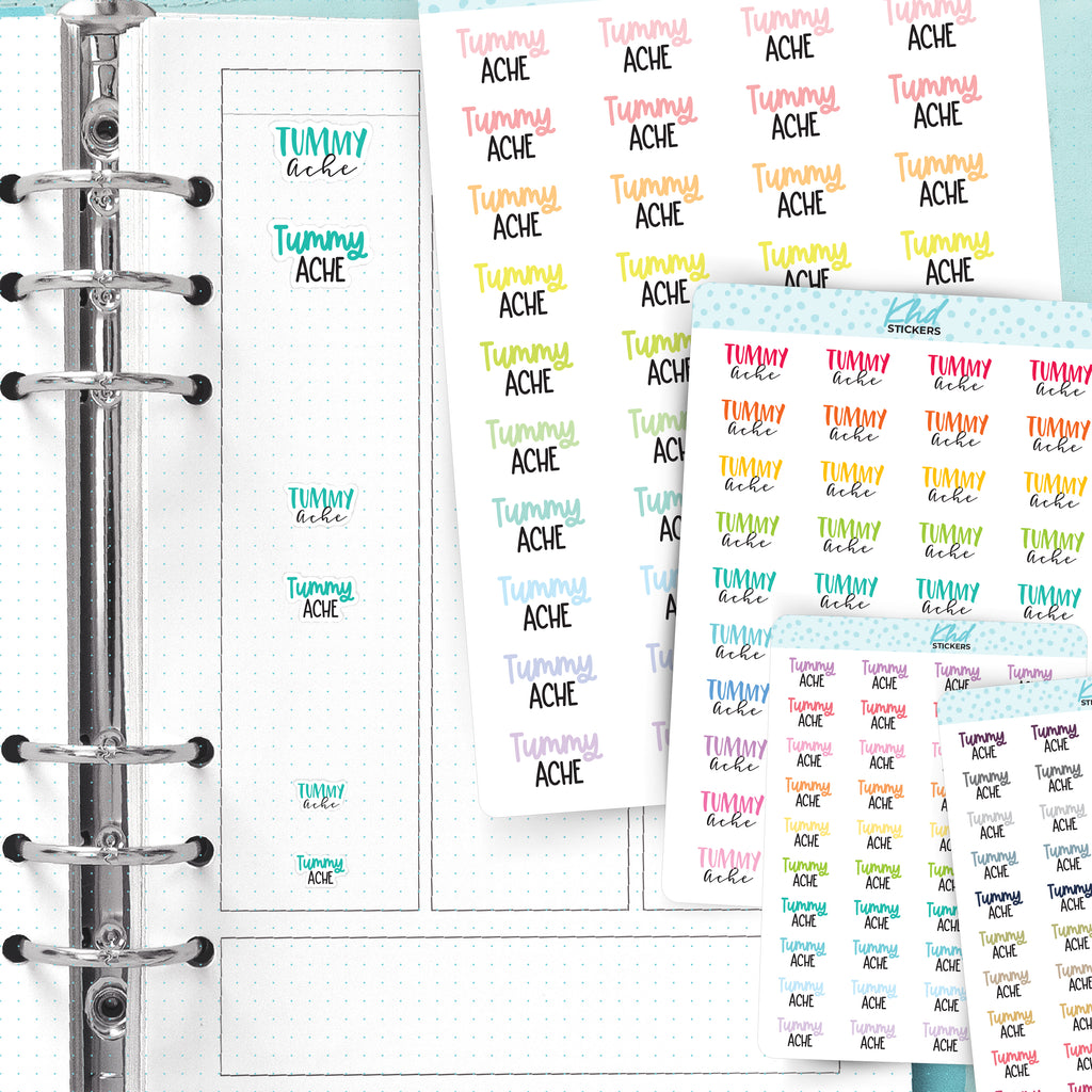 Tummy Ache Planner Stickers Small