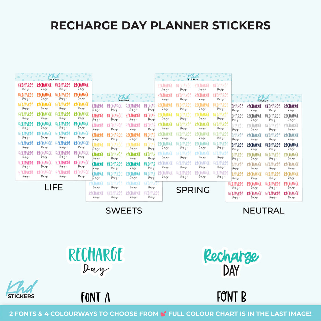 Recharge Day Planner Stickers Small