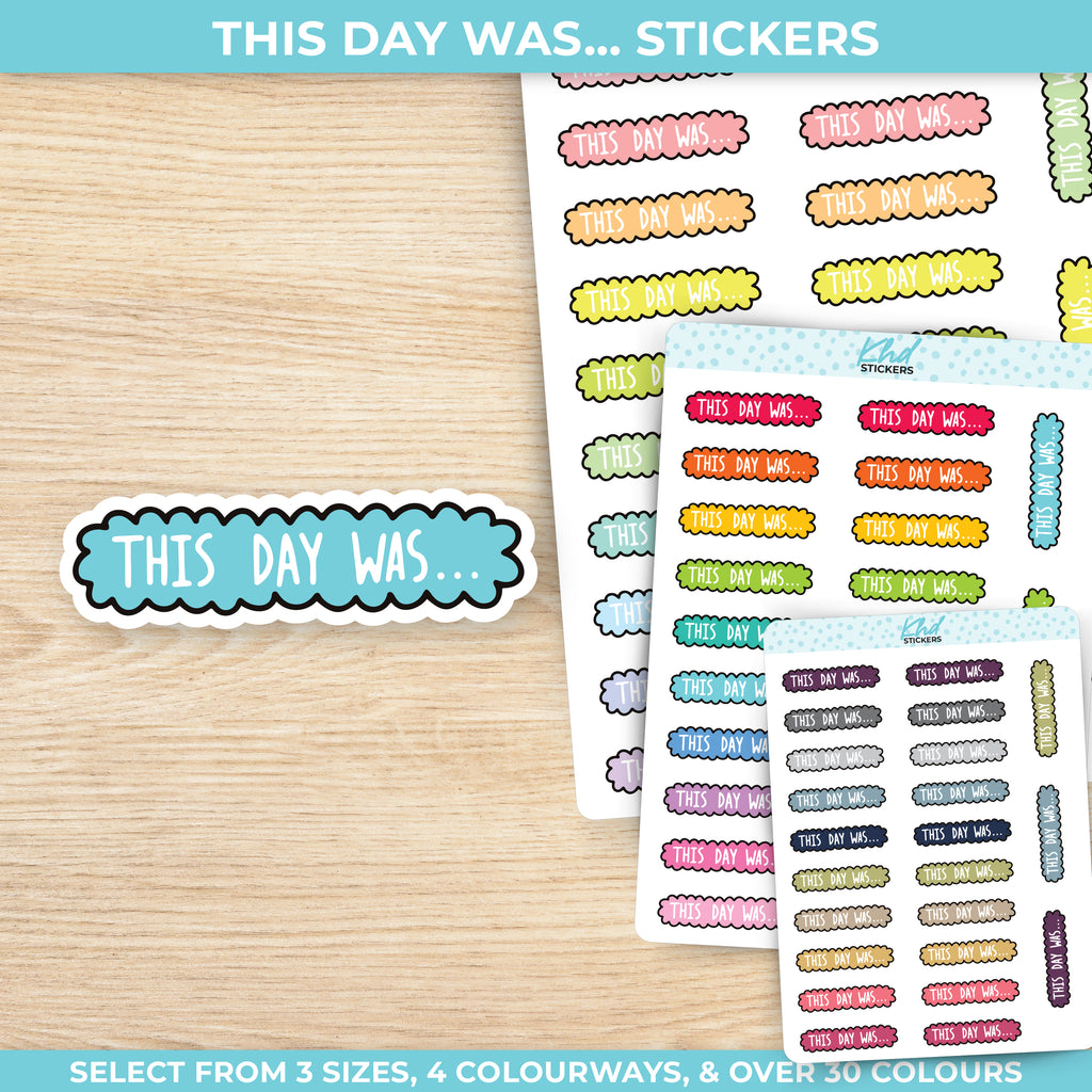 This Day Was Header Stickers Planner Stickers Small