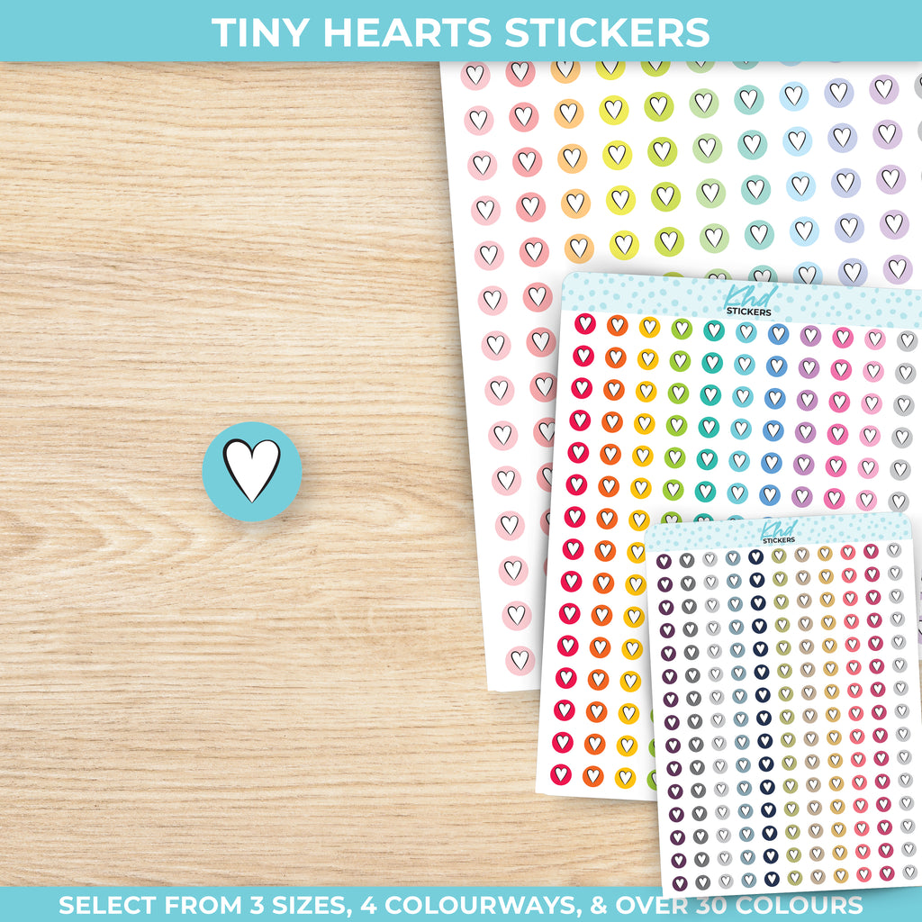 Tiny Heart Icons Stickers Small