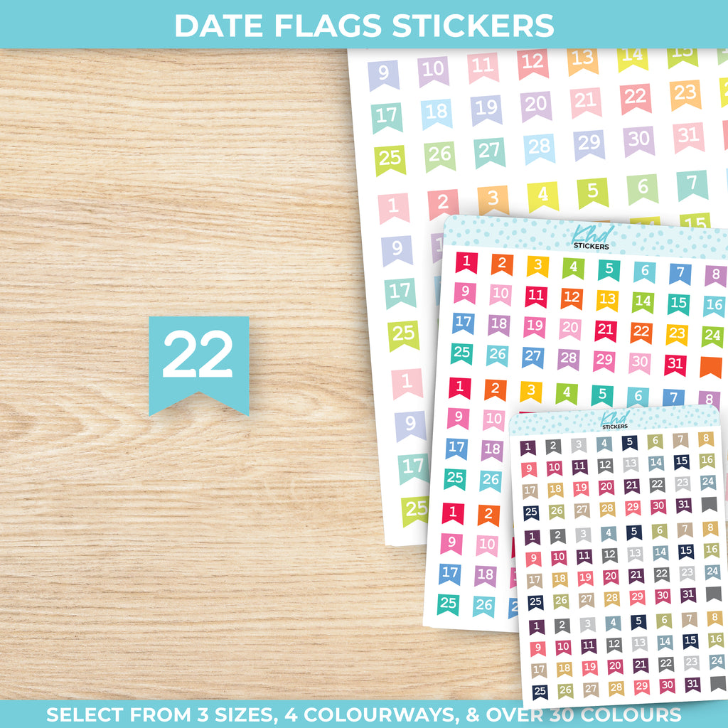 Date Flag Planner Stickers Small