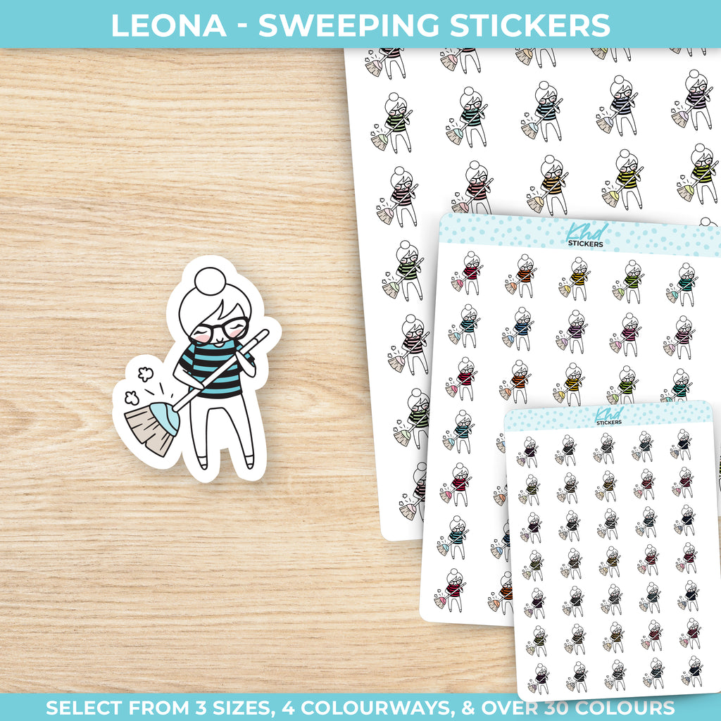 Planner Girl Leona Sweeping Stickers Small