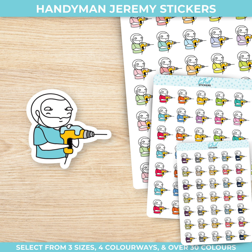 Handyman Planner Dude Jeremy Stickers Small