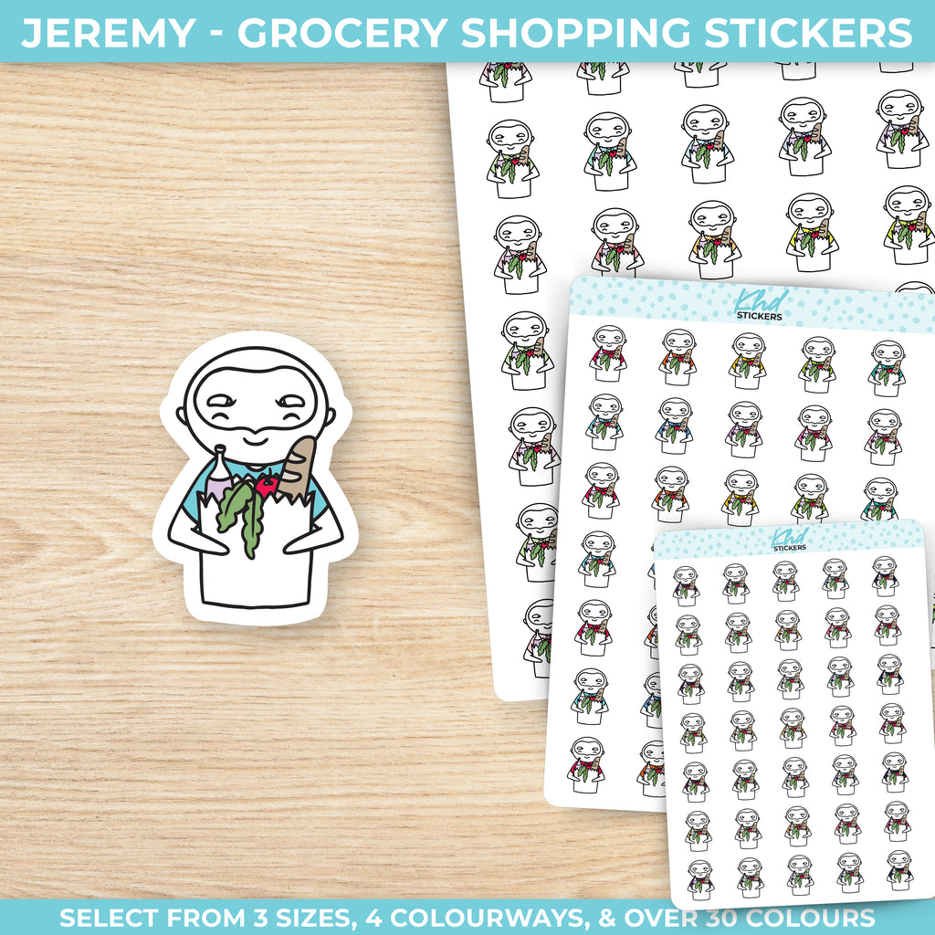 Grocery Shopping Planner Dude Jeremy Stickers Small