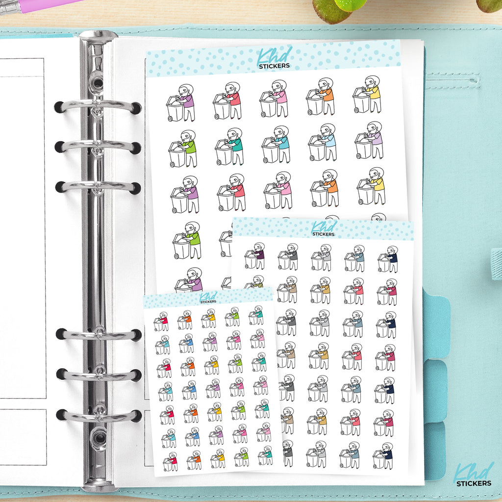 Bins Out Planner Dude Jeremy Stickers Small