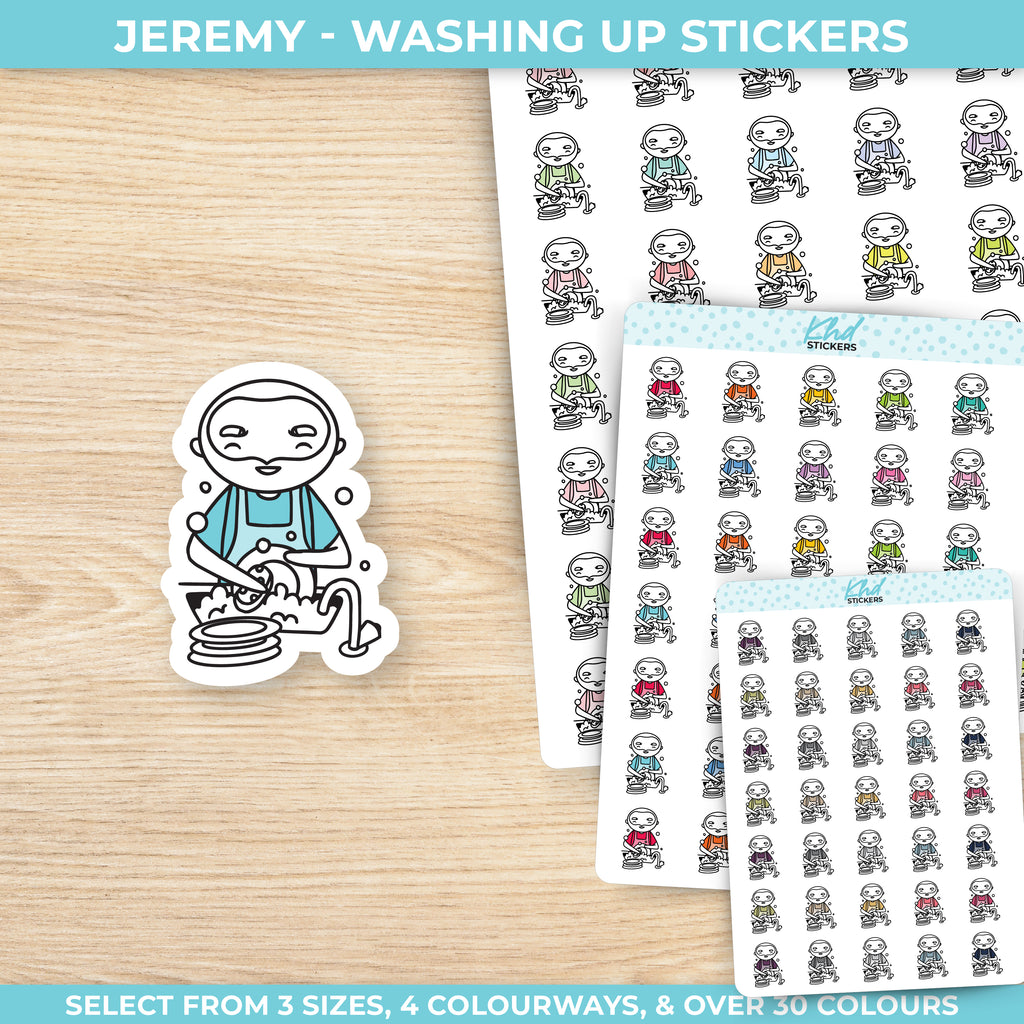 Washing Up Planner Dude Jeremy Stickers Small