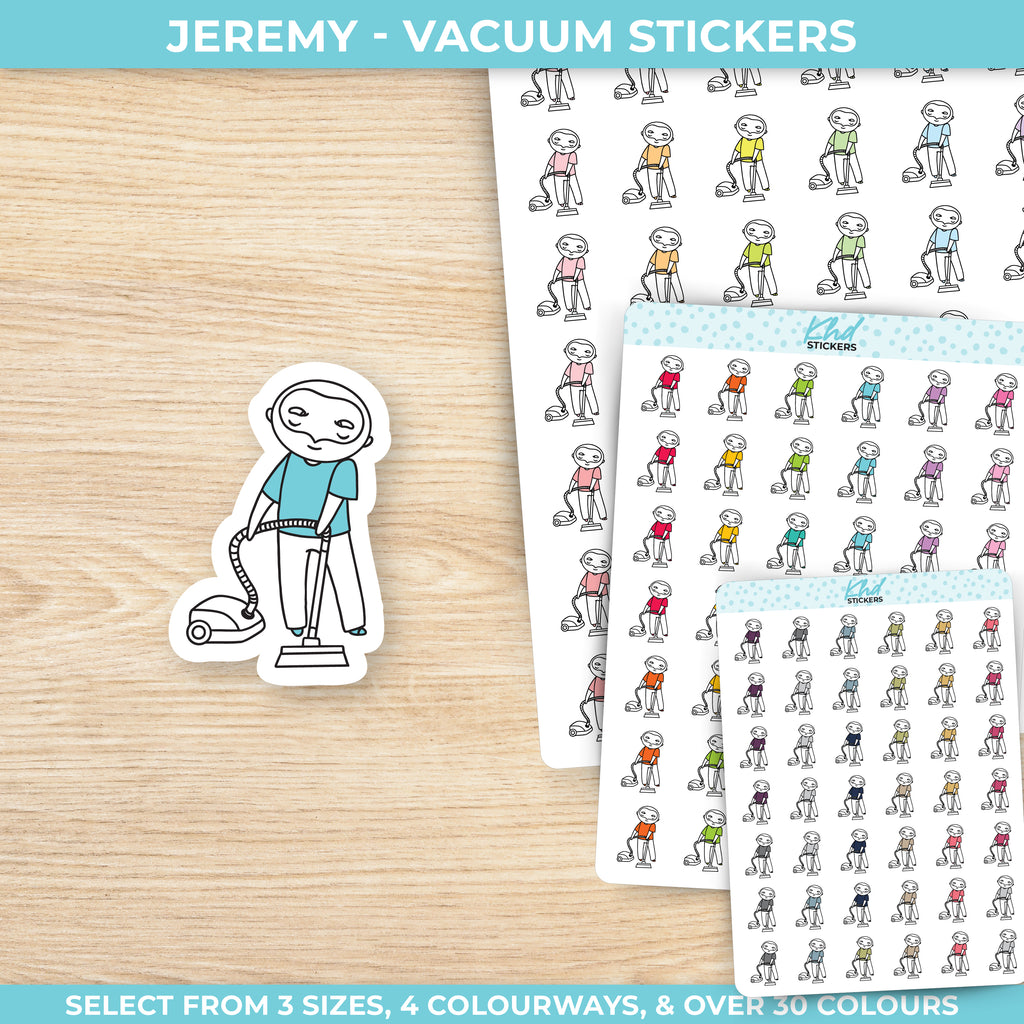 Vacuuming Planner Dude Jeremy Stickers Small