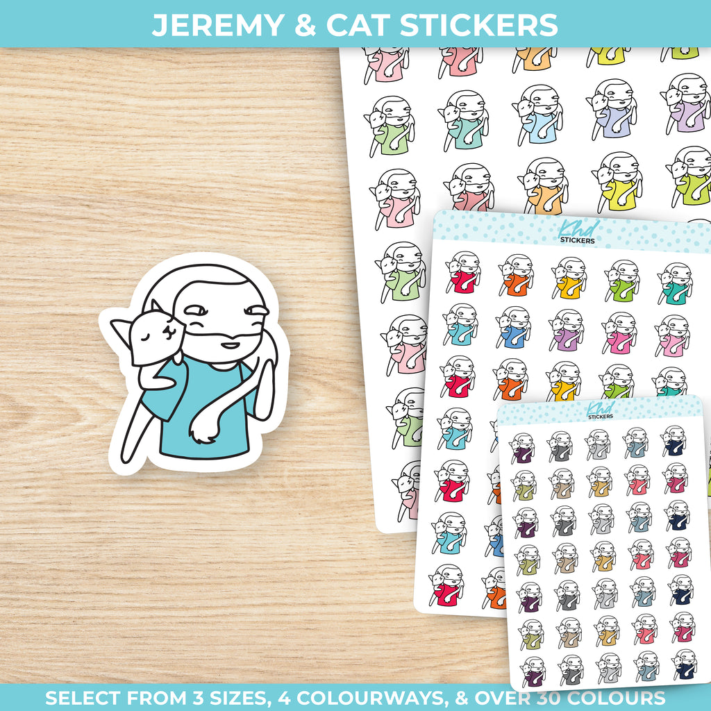 Planner Dude Jeremy with His Cat Stickers Small