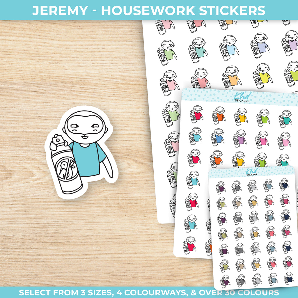 Housework & Cleaning Dude Jeremy Stickers Small