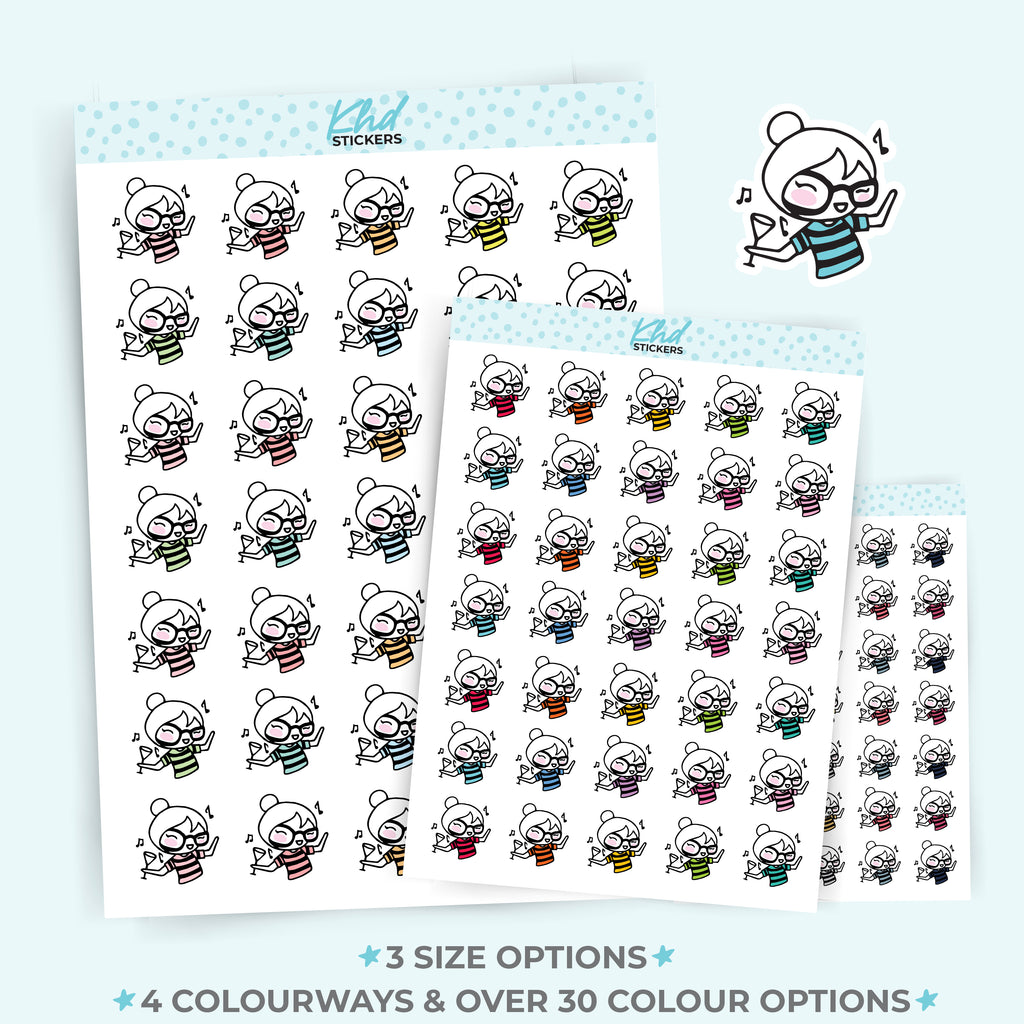 Planner Girl Leona Party Time Planner Stickers Small