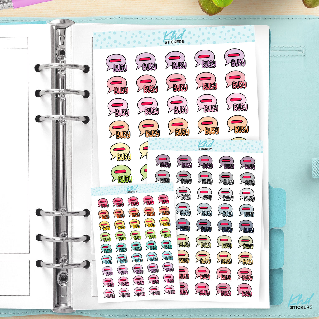 Busy Speech Bubble Planner Stickers Small