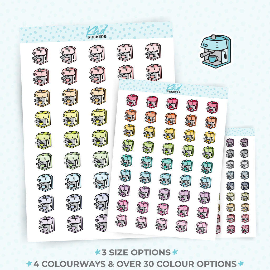 Coffee Machine Planner Stickers Small