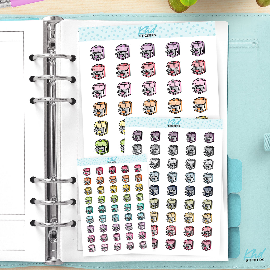 Coffee Machine Planner Stickers Small