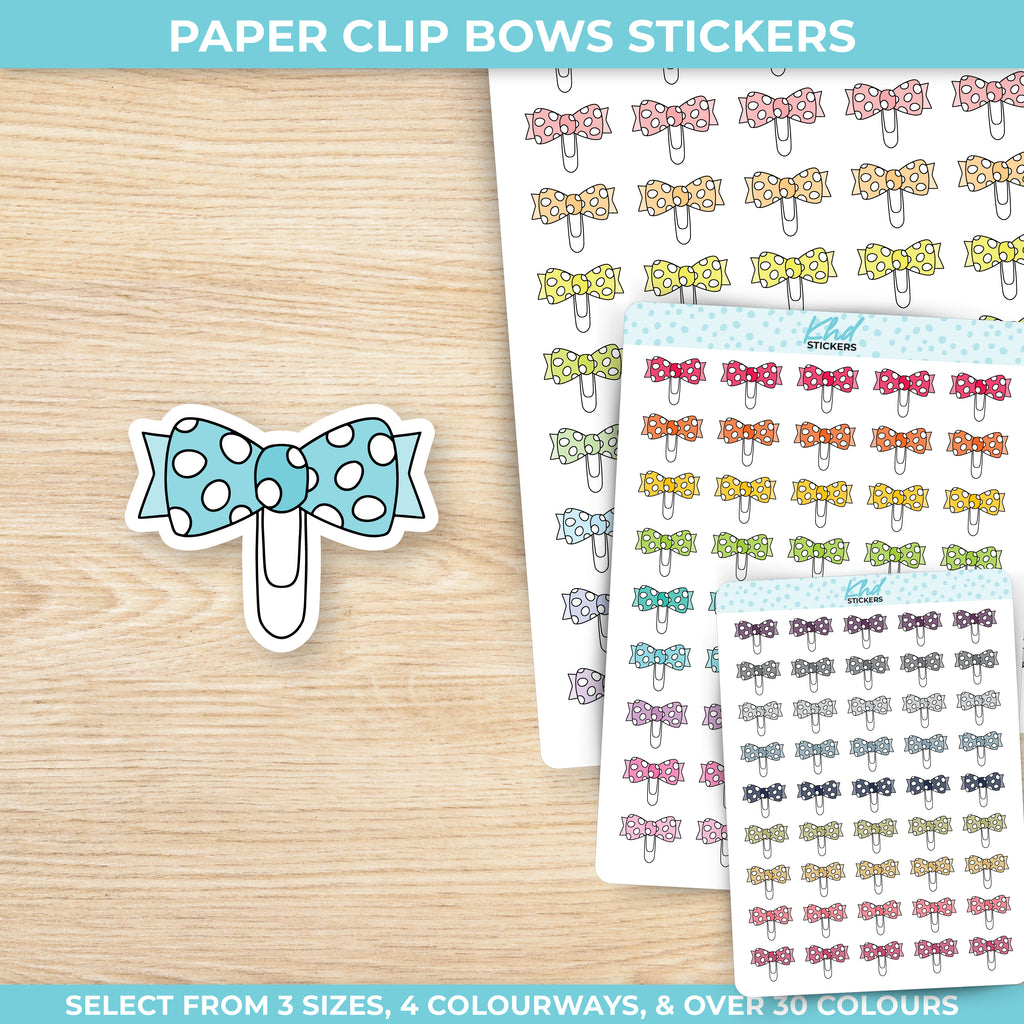 Bow Paper Clip Planner Stickers Large