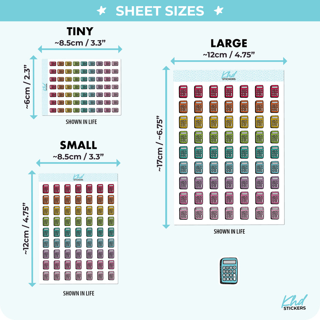 Calculator Planner Stickers Small