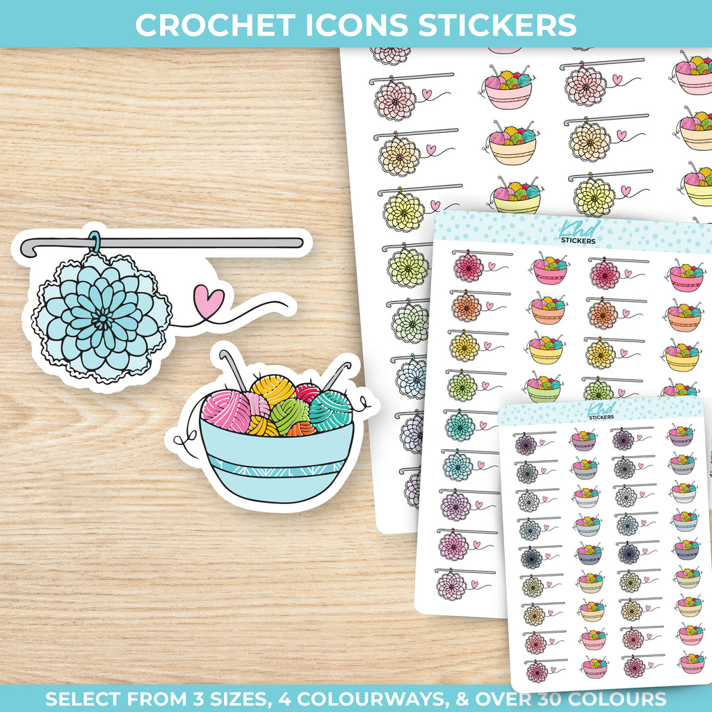 Crochet Planner Stickers Small