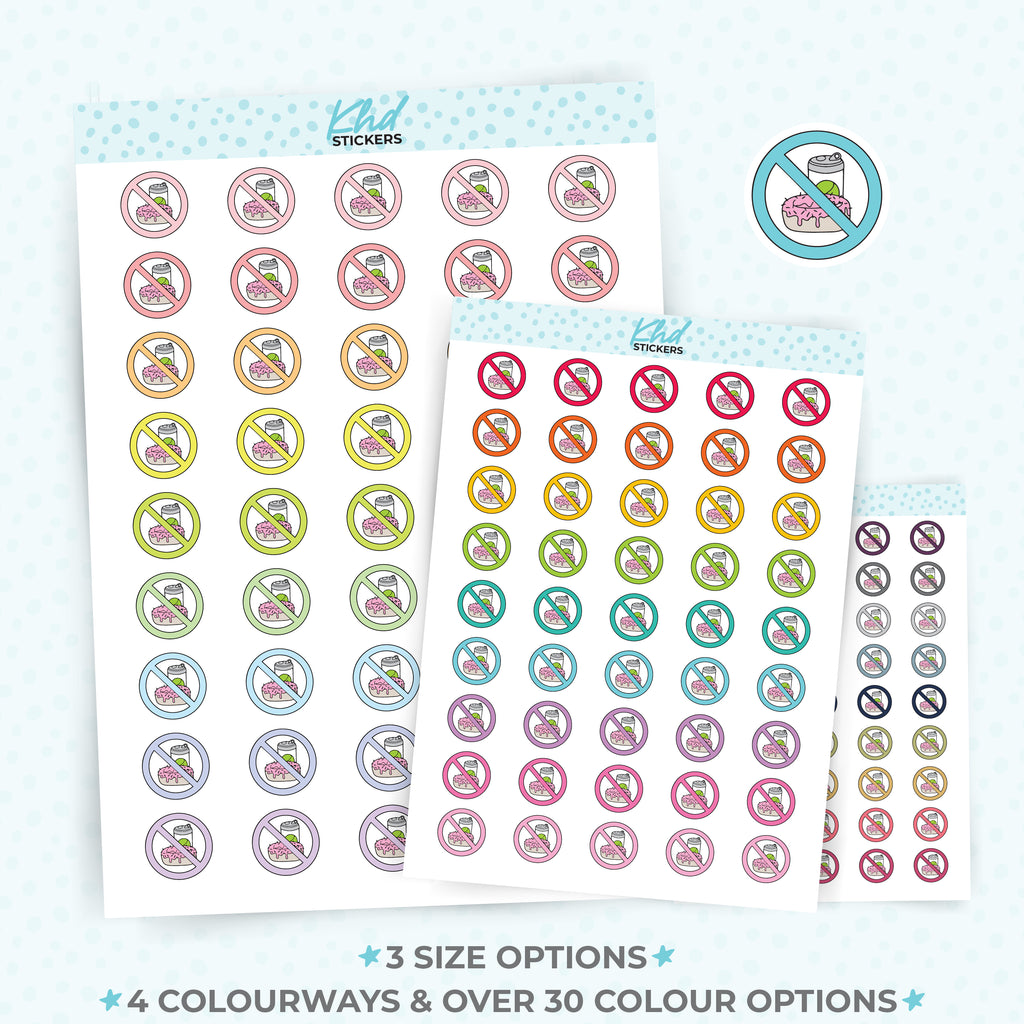 No Junk Food Planner Stickers Small