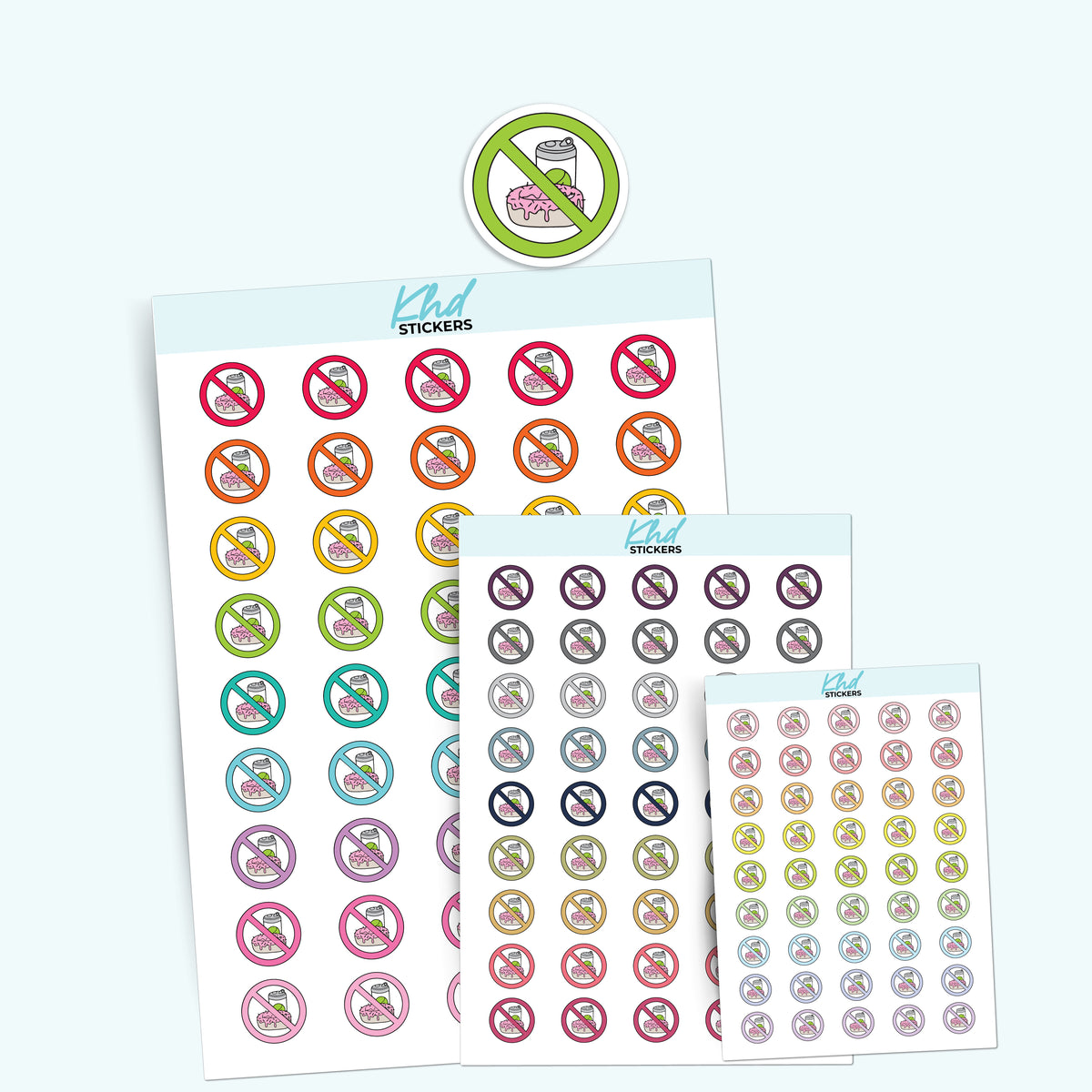 No Junk Food Planner Stickers – KHDStickers