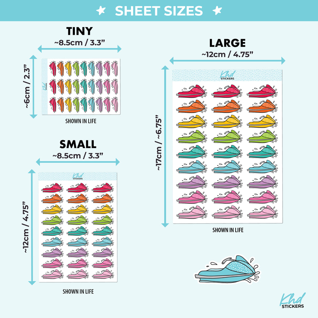 Jet Ski Planner Stickers Small