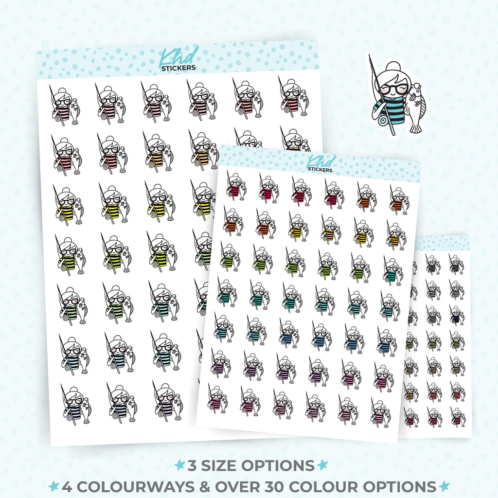 Planner Girl Leona Fishing Planner Stickers Small