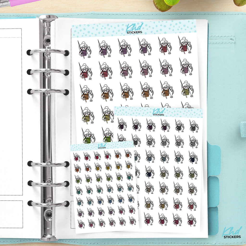 Planner Girl Leona Fishing Planner Stickers Small