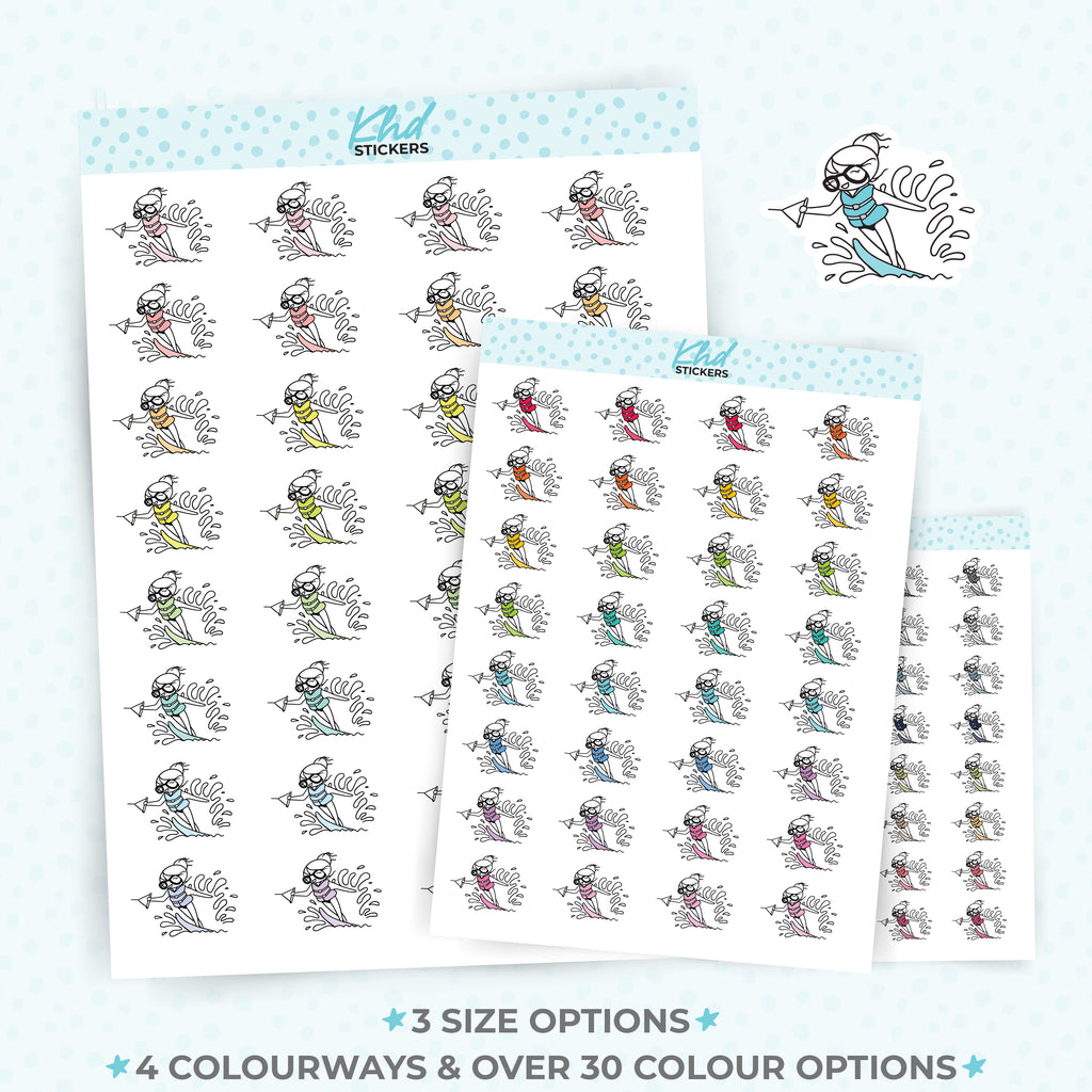 Planner Girl Leona Water Skiing Planner Stickers Small