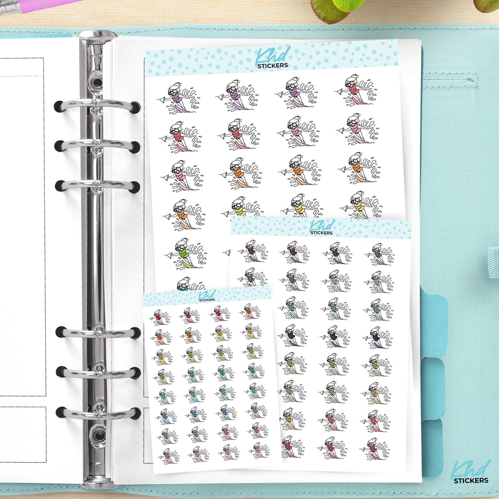 Planner Girl Leona Water Skiing Planner Stickers Small