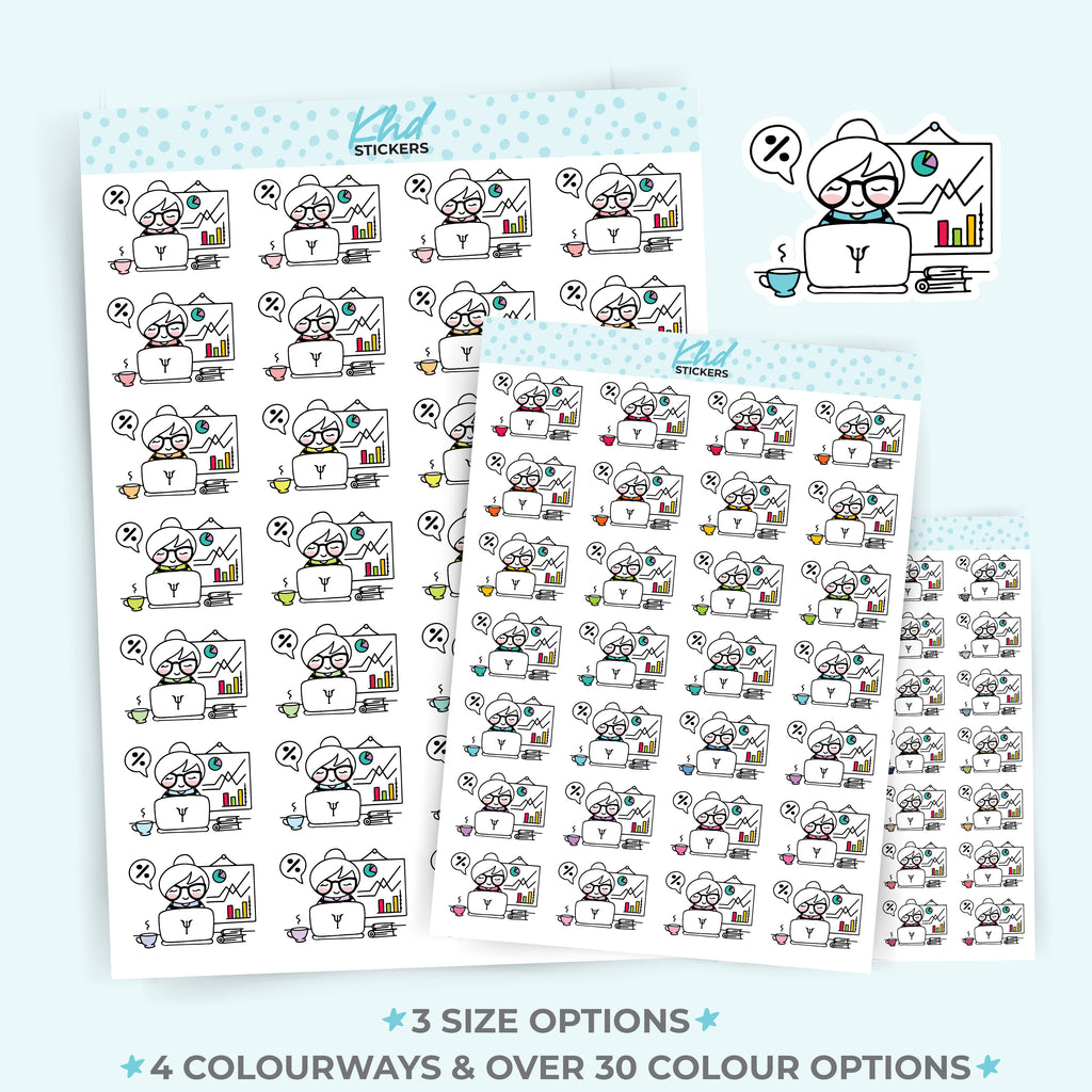 Planner Girl Leona Working / Presentation / Teaching Planner Stickers Small