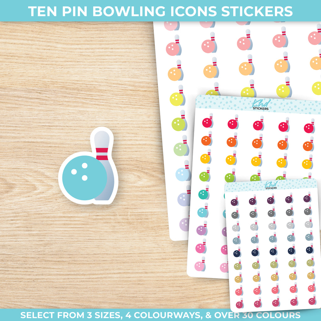 Bowling Icon Stickers Small