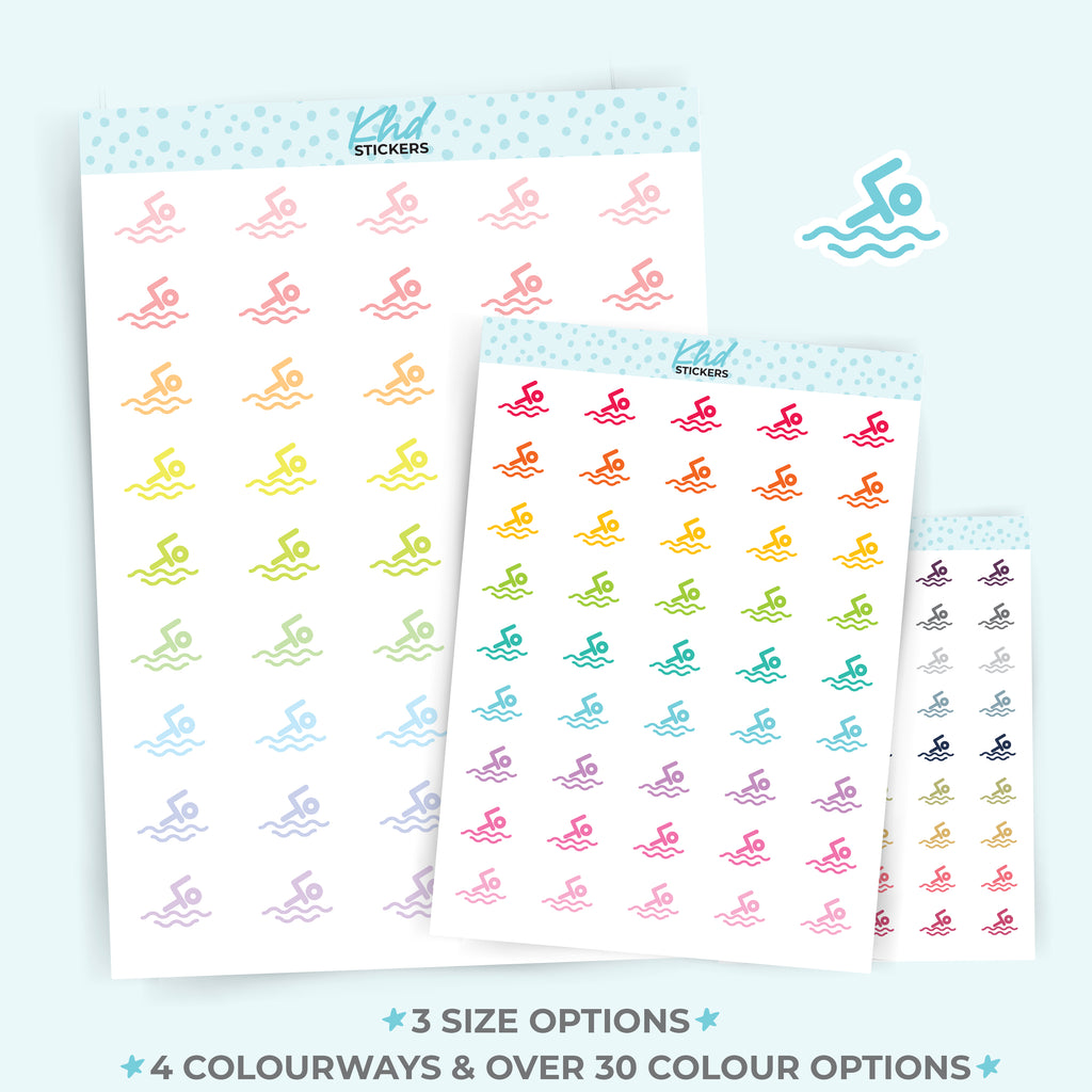 Swimming Icon Stickers Small