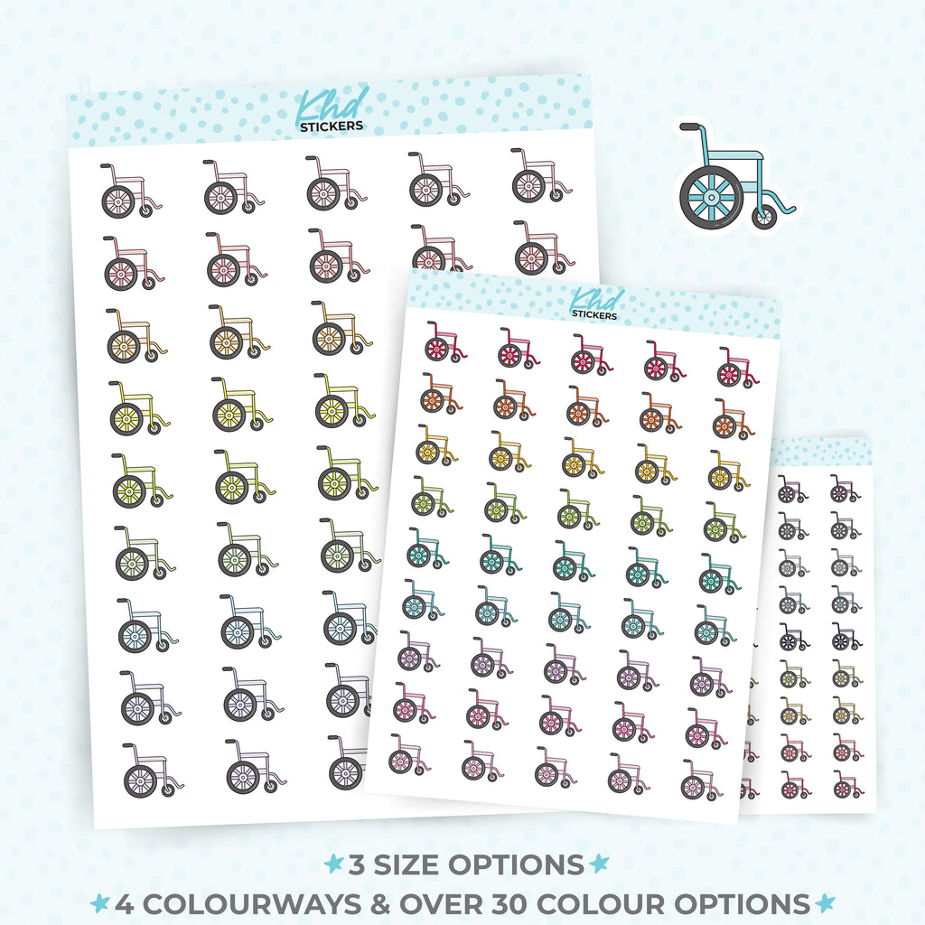 Wheelchair Icons Stickers Small