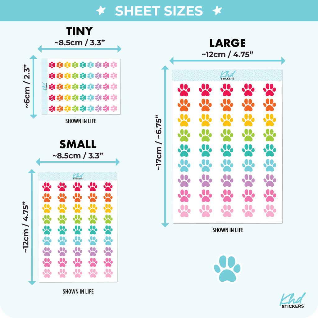 Paw Print Icon Stickers Small