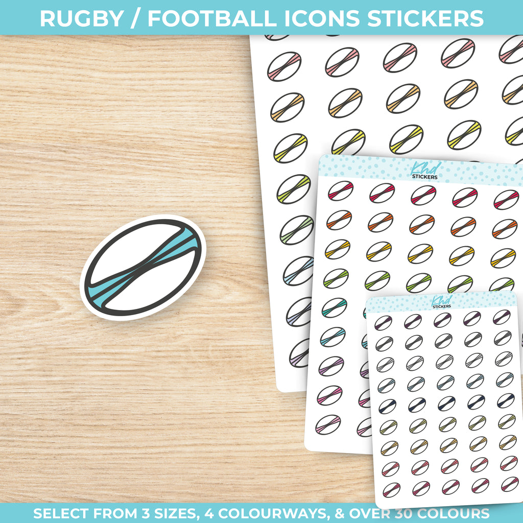 Rugby / Football Icon Stickers Small